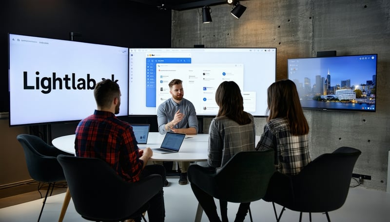 Lightlab.uk team collaborating on digital media and marketing strategy